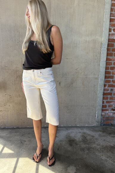 Wood capri jeans